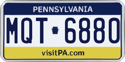 PA license plate MQT6880