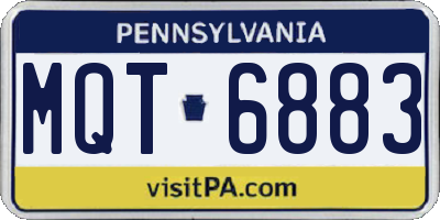 PA license plate MQT6883