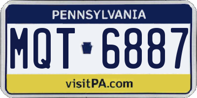 PA license plate MQT6887