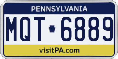 PA license plate MQT6889