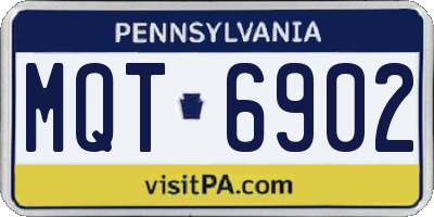 PA license plate MQT6902