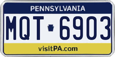 PA license plate MQT6903