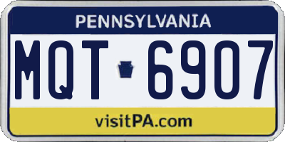 PA license plate MQT6907