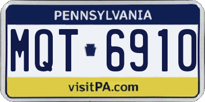 PA license plate MQT6910