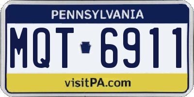 PA license plate MQT6911