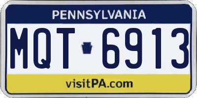 PA license plate MQT6913