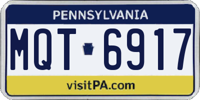PA license plate MQT6917