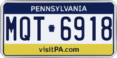 PA license plate MQT6918