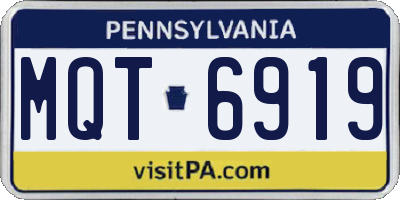 PA license plate MQT6919