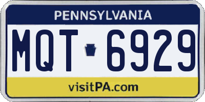 PA license plate MQT6929