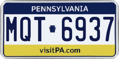 PA license plate MQT6937