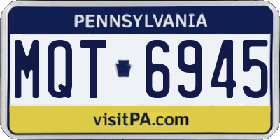 PA license plate MQT6945