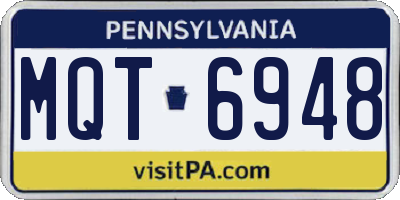 PA license plate MQT6948