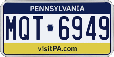 PA license plate MQT6949