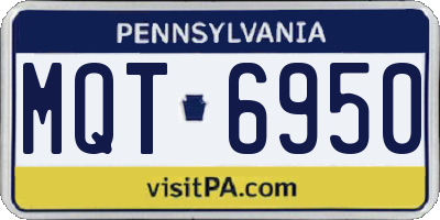 PA license plate MQT6950