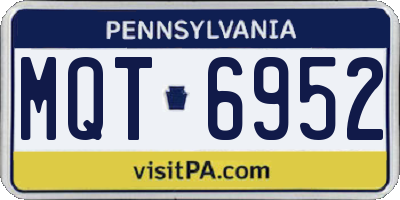 PA license plate MQT6952