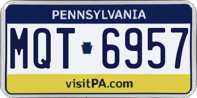 PA license plate MQT6957