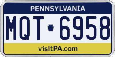 PA license plate MQT6958