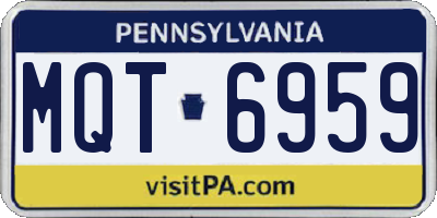 PA license plate MQT6959