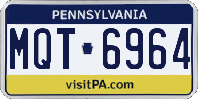 PA license plate MQT6964