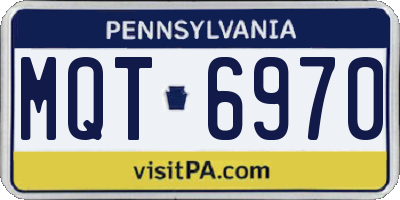 PA license plate MQT6970