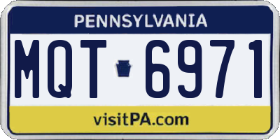 PA license plate MQT6971