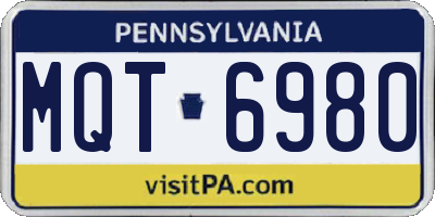 PA license plate MQT6980