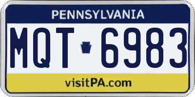 PA license plate MQT6983