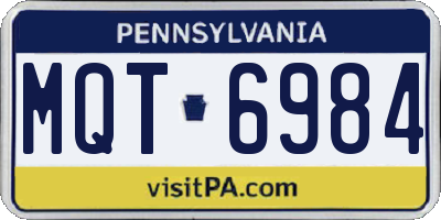 PA license plate MQT6984