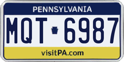 PA license plate MQT6987