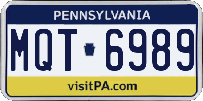 PA license plate MQT6989