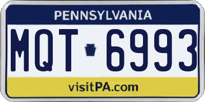 PA license plate MQT6993