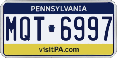PA license plate MQT6997