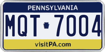 PA license plate MQT7004