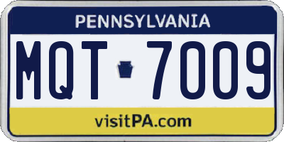 PA license plate MQT7009