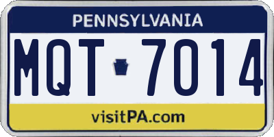 PA license plate MQT7014
