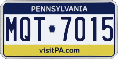 PA license plate MQT7015