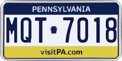 PA license plate MQT7018