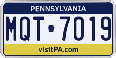 PA license plate MQT7019