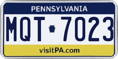 PA license plate MQT7023