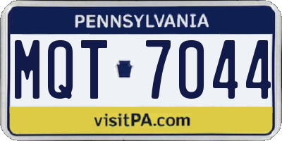 PA license plate MQT7044