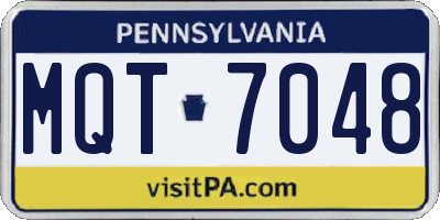 PA license plate MQT7048