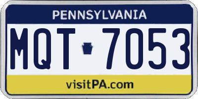 PA license plate MQT7053