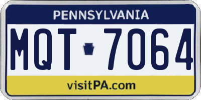 PA license plate MQT7064