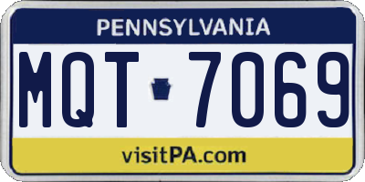 PA license plate MQT7069