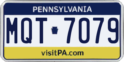 PA license plate MQT7079