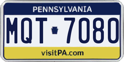 PA license plate MQT7080