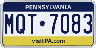 PA license plate MQT7083