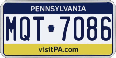 PA license plate MQT7086