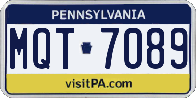PA license plate MQT7089